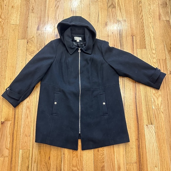 MICHAEL KORS women's WOOL BLEND COAT JACKET WITH HOOD SIZE 3X - Picture 2 of 11